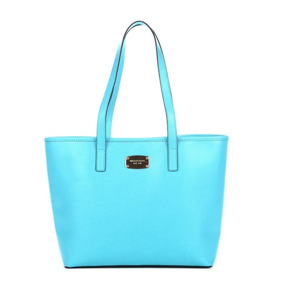 Michael Kors Robin Egg Blue Tote Saffiano Leather Purse Bag, MSRP $398 - Picture 1 of 15